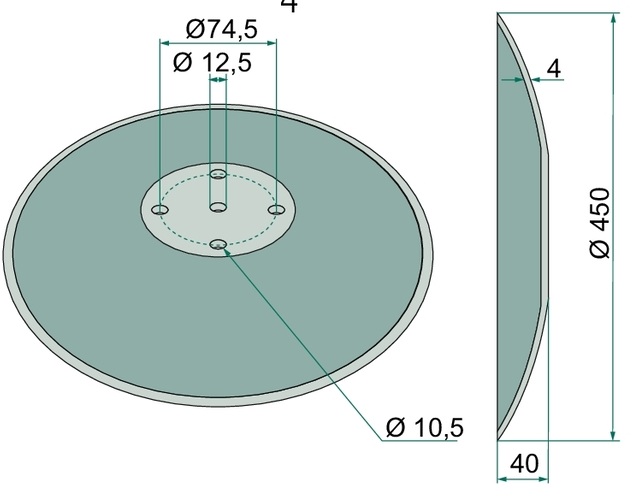 Disc - plat, Ø 450 x 4 mm