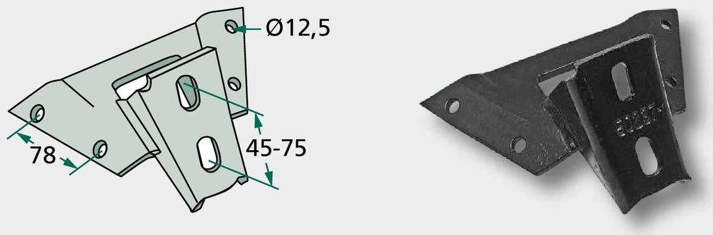 Suport - detasat coada cultivator lata 25 mm