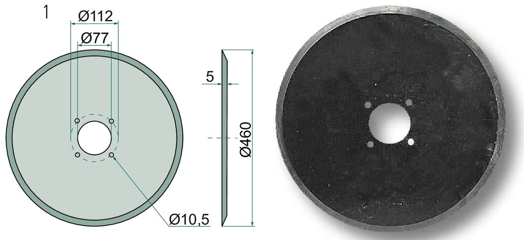 Disc brazdar - neted, Ø 460 x 5 mm