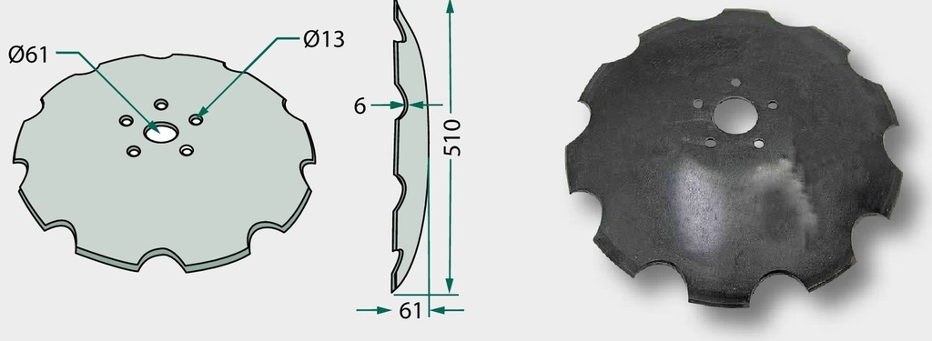Taler disc - zimțat, Ø 510 x 6 mm