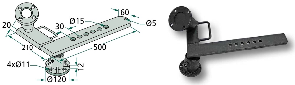 Butuc disc - cu suport, varianta centrala