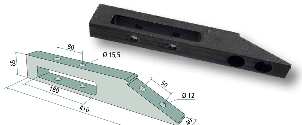 Vârf brăzdar - 65 x 40 mm