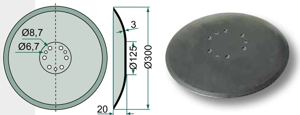 Disc brazdar - neted, Ø 300 x 3 mm, brazdar CX