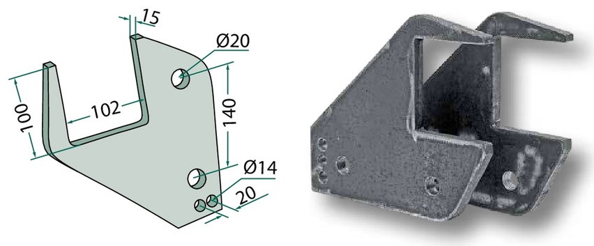 1 pereche suport = 2 buc. - pentru cadru de 100 x 100 mm