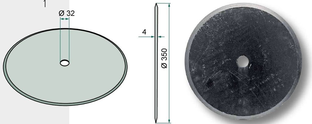 Disc brazdar - plat, Ø 350 x 4 mm
