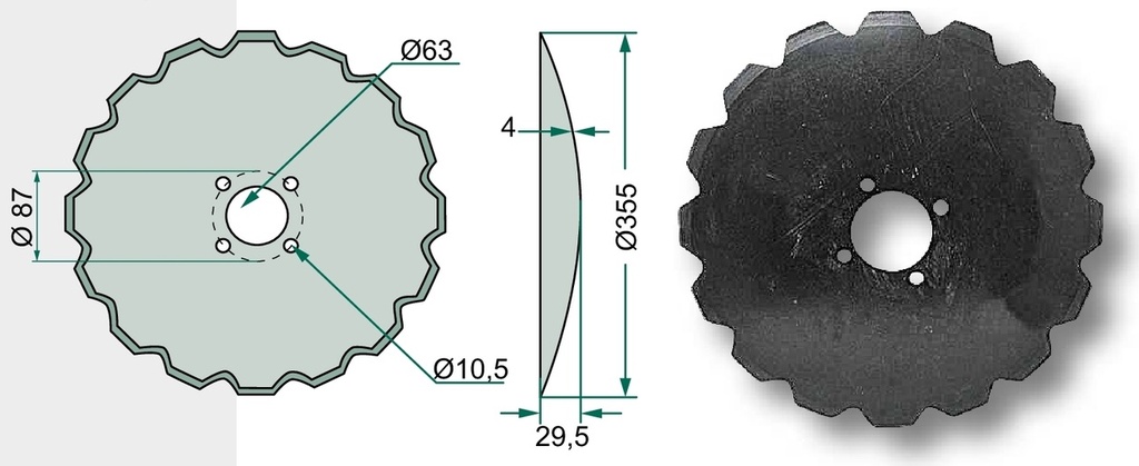 Disc - dintat, Ø 355 x 4 mm