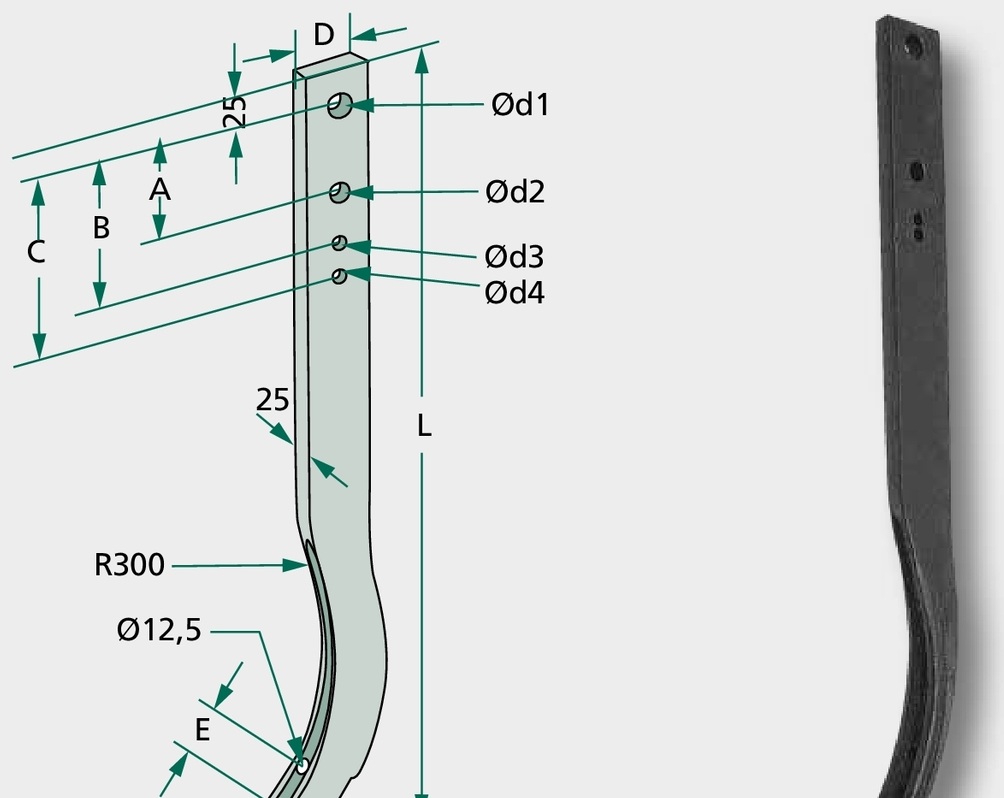 Suport secție cultivator 20,5 mm
