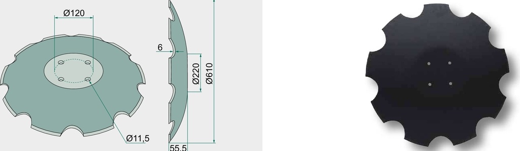 Taler disc - dintat, 610 x 6 mm
