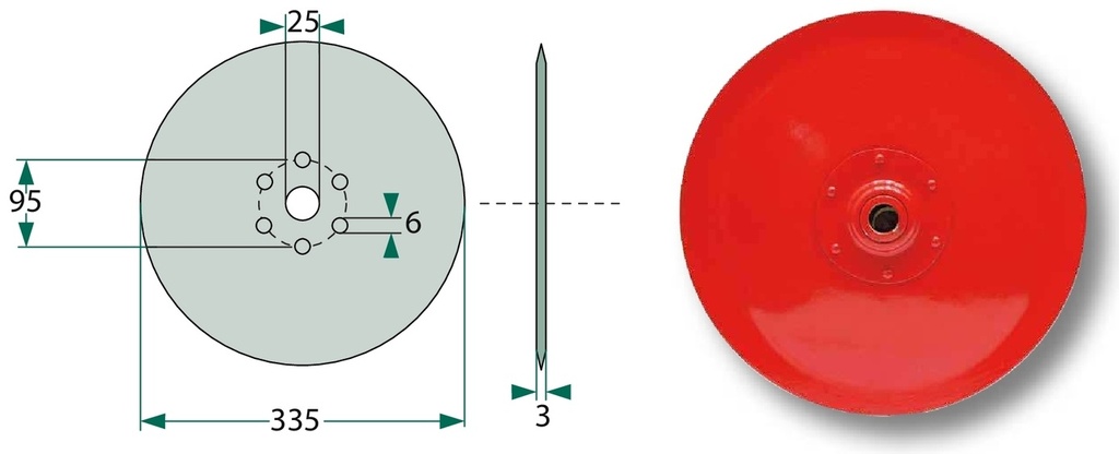 Disc de semanat - Ø 335 x 3 mm