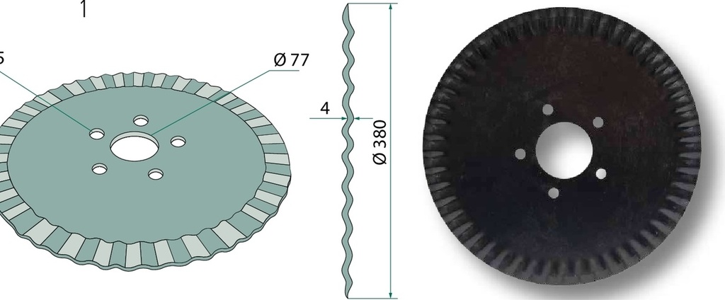 Disc semanator - ondulat, Ø 380 x 4 mm