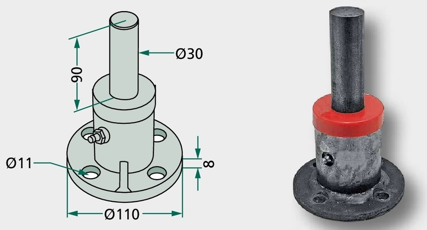 Butuc disc cu carcasa sudata din otel si rulment cu role conice