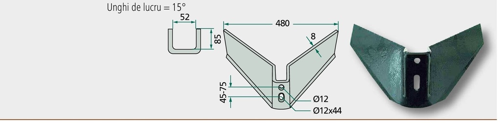 Brazdar aripi 480 x 8 mm