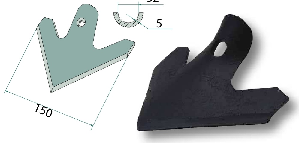 Brazdar tocator - 150 x 5 mm