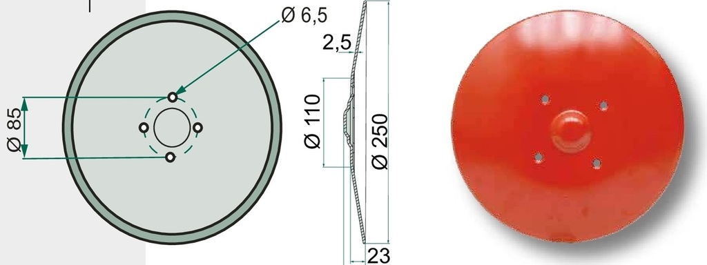 Saiba - neted, Ø 250 x 2,5 mm