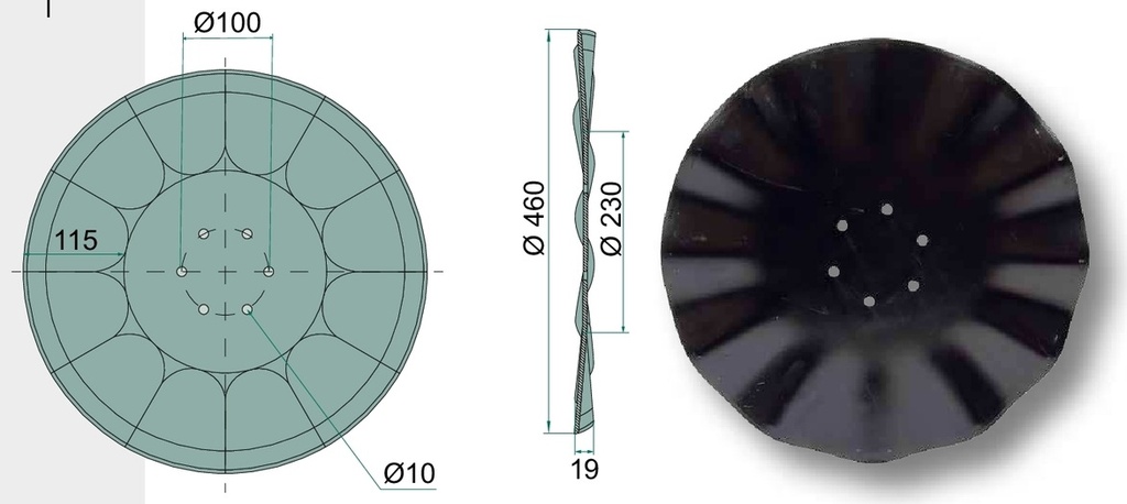 Disc pentru trasarea randurilor - ondulat, Ø 460 x 4 mm
