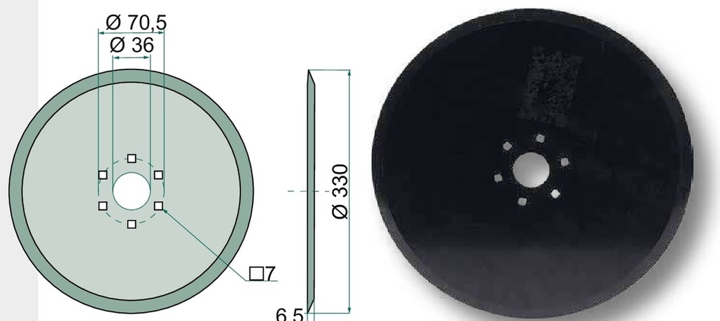 Disc de taiere - neted, fertilizator, Ø 330 x 4 mm