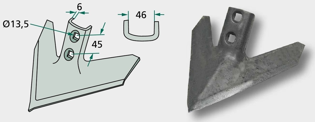 Brazdar „laba de gasca” 254 x 6 mm