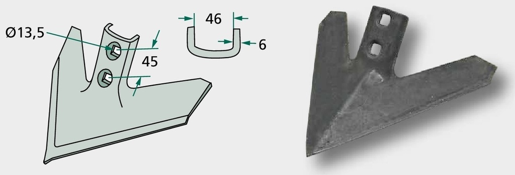 Coulter cu picior de gâscă 300 x 6 300 x 6 mm