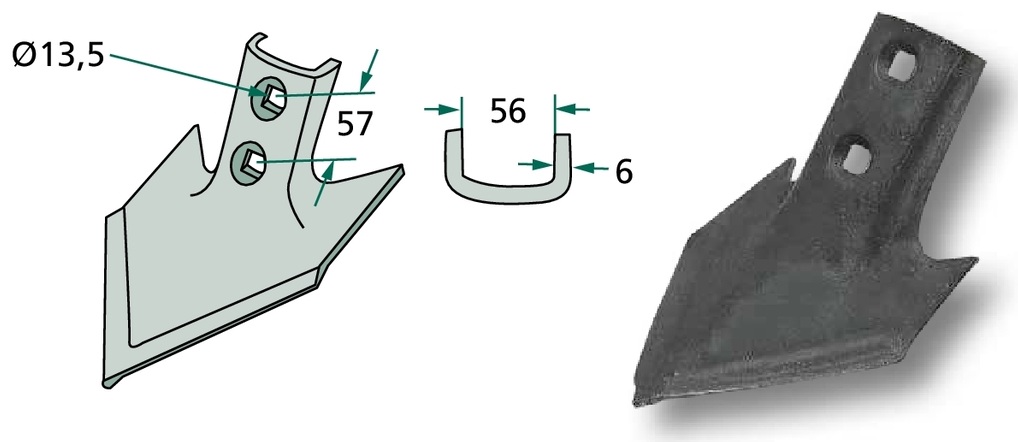 Brazdar „laba de gasca” - Unghi de lucru = 50°