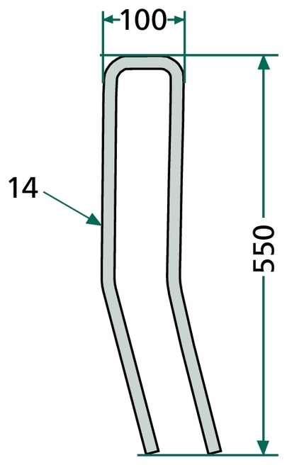 Gheare elastice - 100 x 550 mm, Ø 14 mm