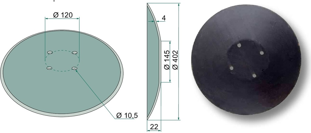 Disc brazdar - neted, Ø 402 x 4 mm