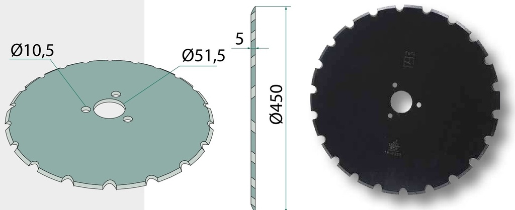 Disc de semanat - Ø 450 x 5 mm, gaura Ø 86 mm