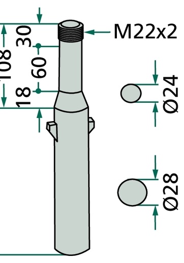 Piulita - M22 x 2 mm 8.8