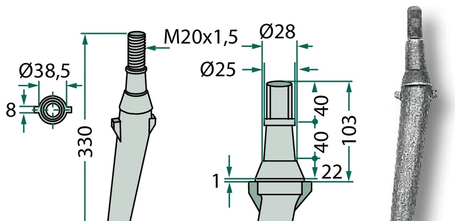 Stift tensionare spiralat - 10 x 70 mm