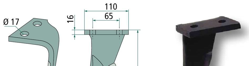 Dinte pentru grapa rotativa - dreapta