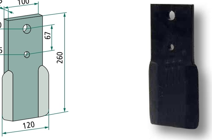 Cutit tocatoare 260 mm