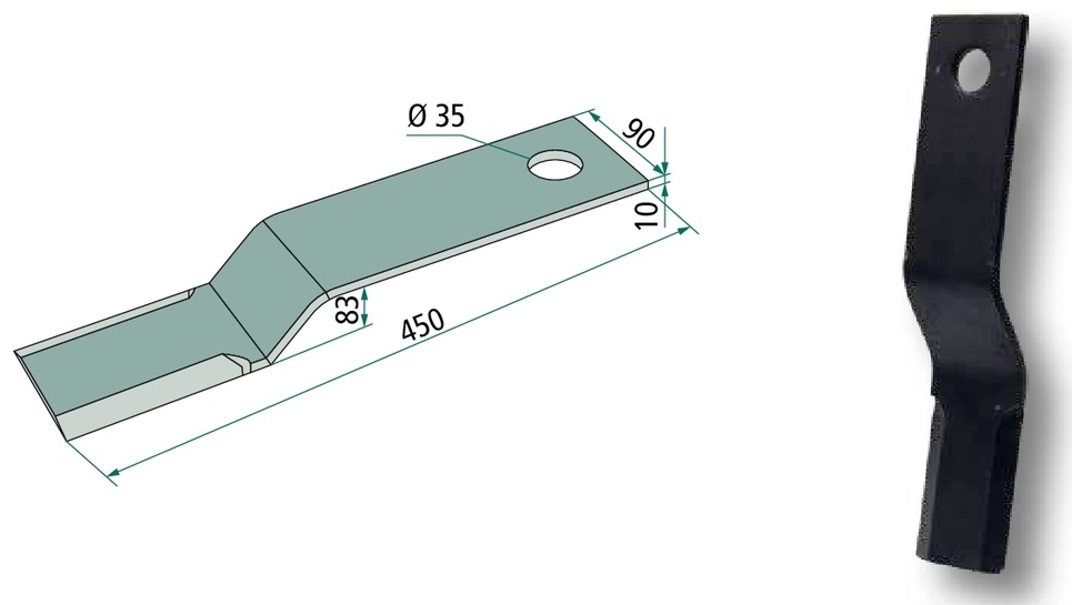 Cutit tocatoare 450 mm