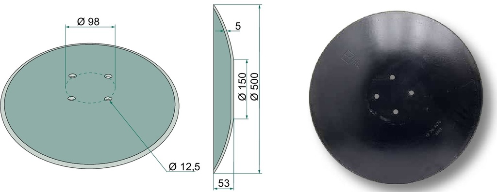 Taler disc - plat, Ø 500 x 5 mm