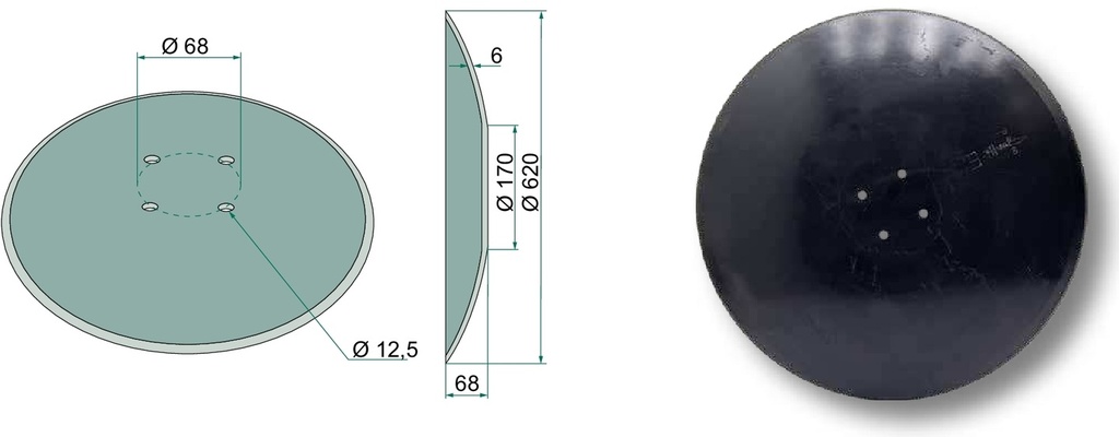 Taler disc - plat, Ø 620 x 6 mm