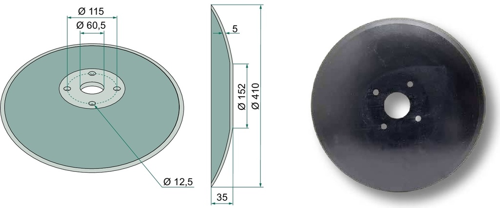 Taler disc - plat, Ø 410 x 5 mm