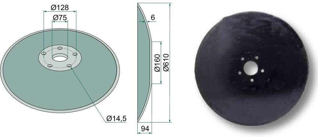 Taler disc - plat, Ø 610 x 6 mm