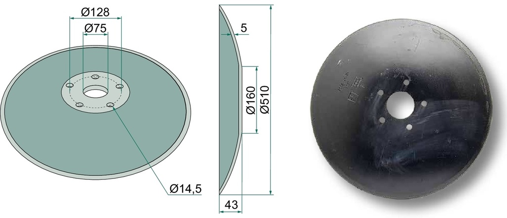 Taler disc - plat, Ø 510 x 5 mm