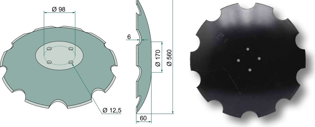 Taler disc - dintat 560 x 6mm
