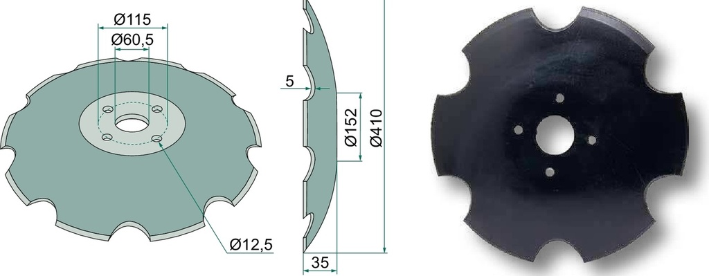 Taler disc - zimțat, Ø 410 x 5 mm