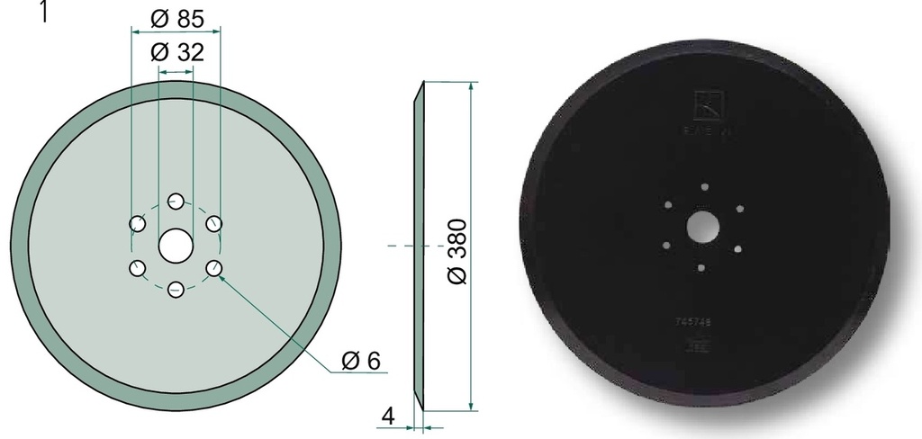 Disc de semanat - plat, Ø 380 x 4 mm