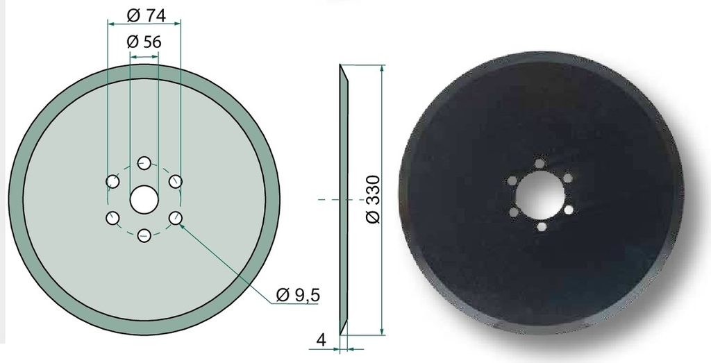 Disc de semanat - plat, Ø 330 x 4 mm