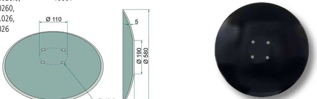 Taler disc - plat, Ø 580 x 5 mm
