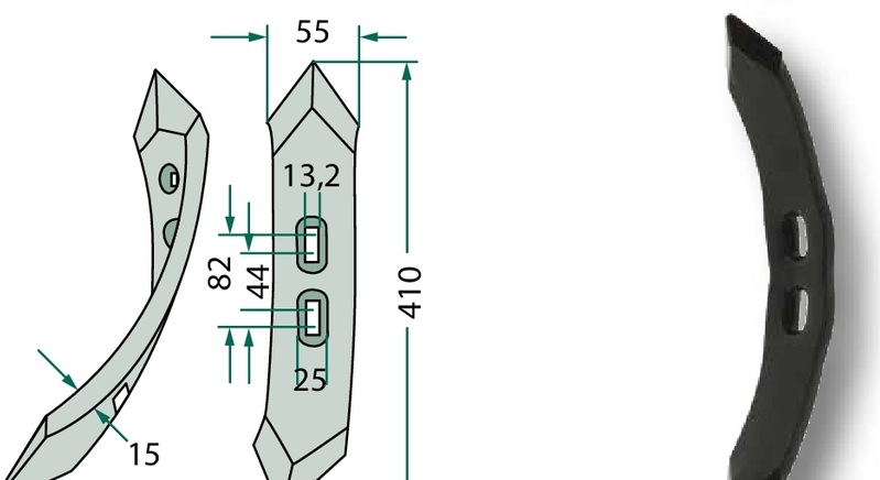 Brazdar tip dalta plata 410 x 55 x 15 mm