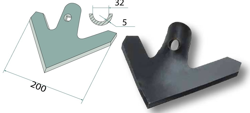 Brazdar tocator - 200 x 5 mm