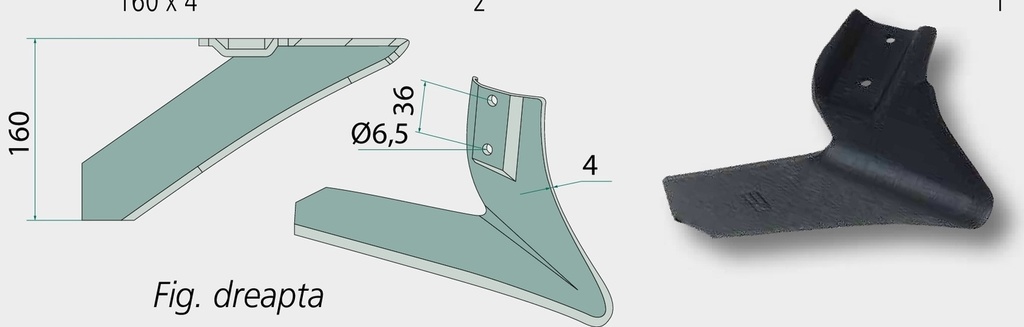 Brazdar pentru cultivator - stanga