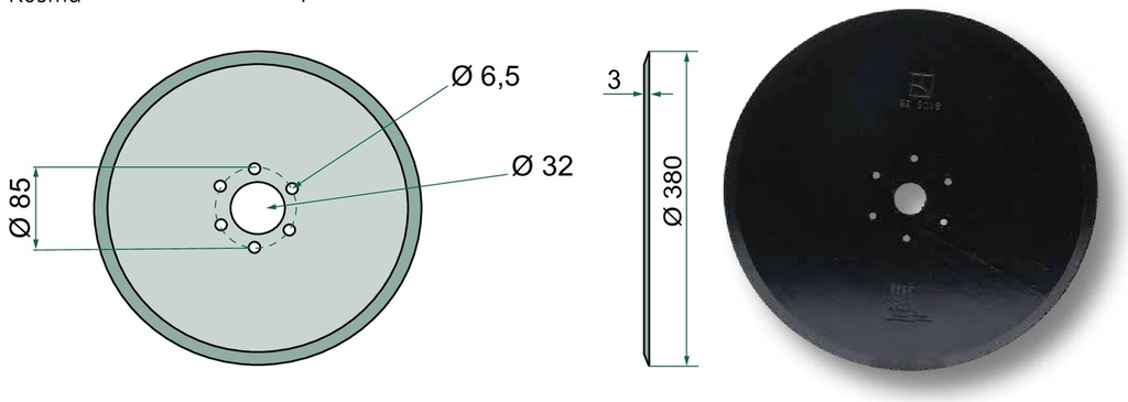Disc de semanat - Ø 380 x 3 mm