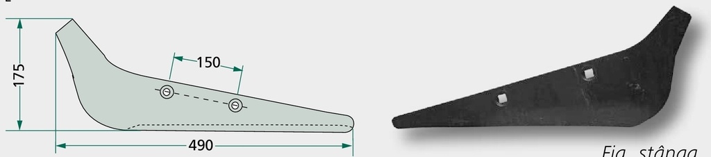 Brazdar pentru combina de recoltat napi - stânga