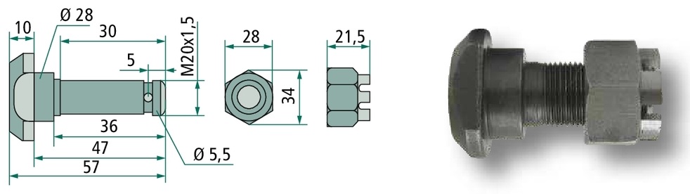Șurub cu cap plat M20 - 12.9 35 mm