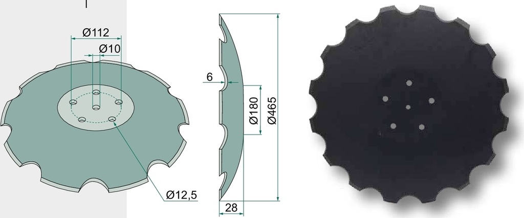 Saiba - dintat, Ø 465 x 6 mm