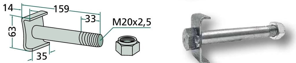 Șurub M20x2,5 - 10.9 - cu contrapiuliță