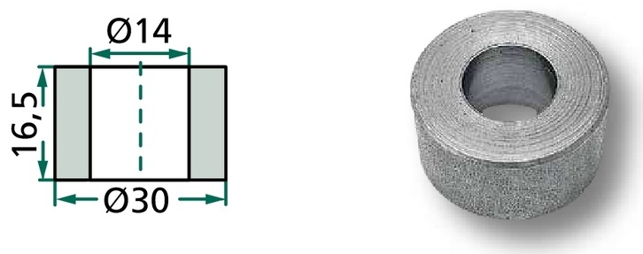 Bucsa - 14 x 30 x 16,5 mm